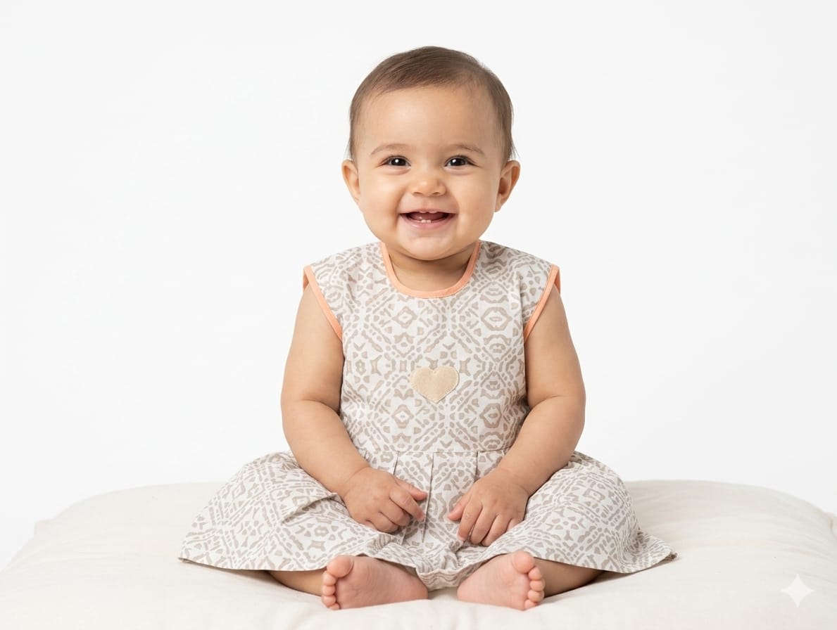 Baby Girl Boho Tile Print Frock - Mashoom Janan