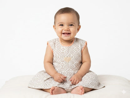 Baby Girl Boho Tile Print Frock - Mashoom Janan