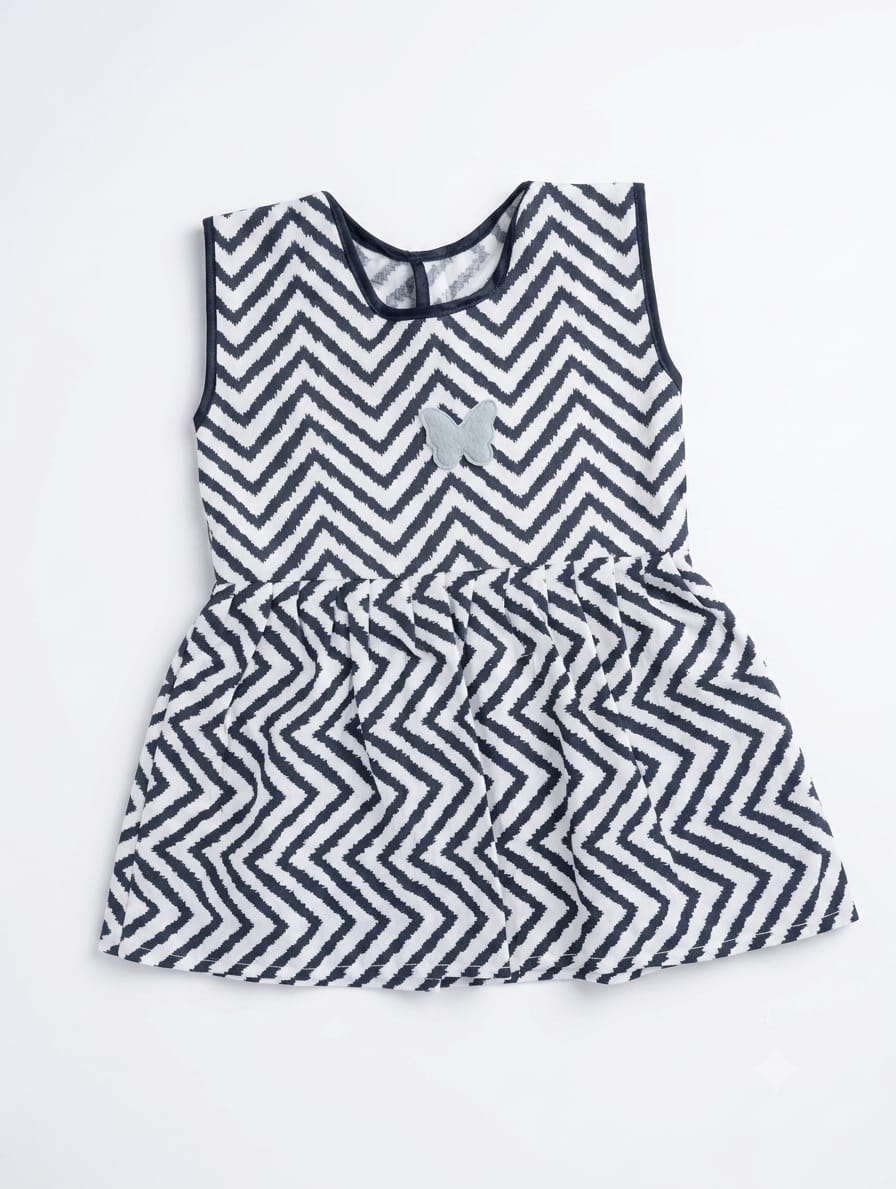 Baby Girl Chevron Zigzag Frock - Mashoom Janan