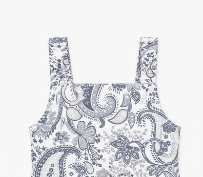 Baby Girl Classic Grey & White Paisley Sundress - Mashoom Janan