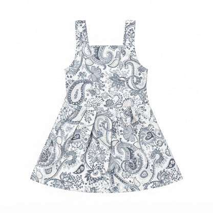 Baby Girl Classic Grey & White Paisley Sundress - Mashoom Janan