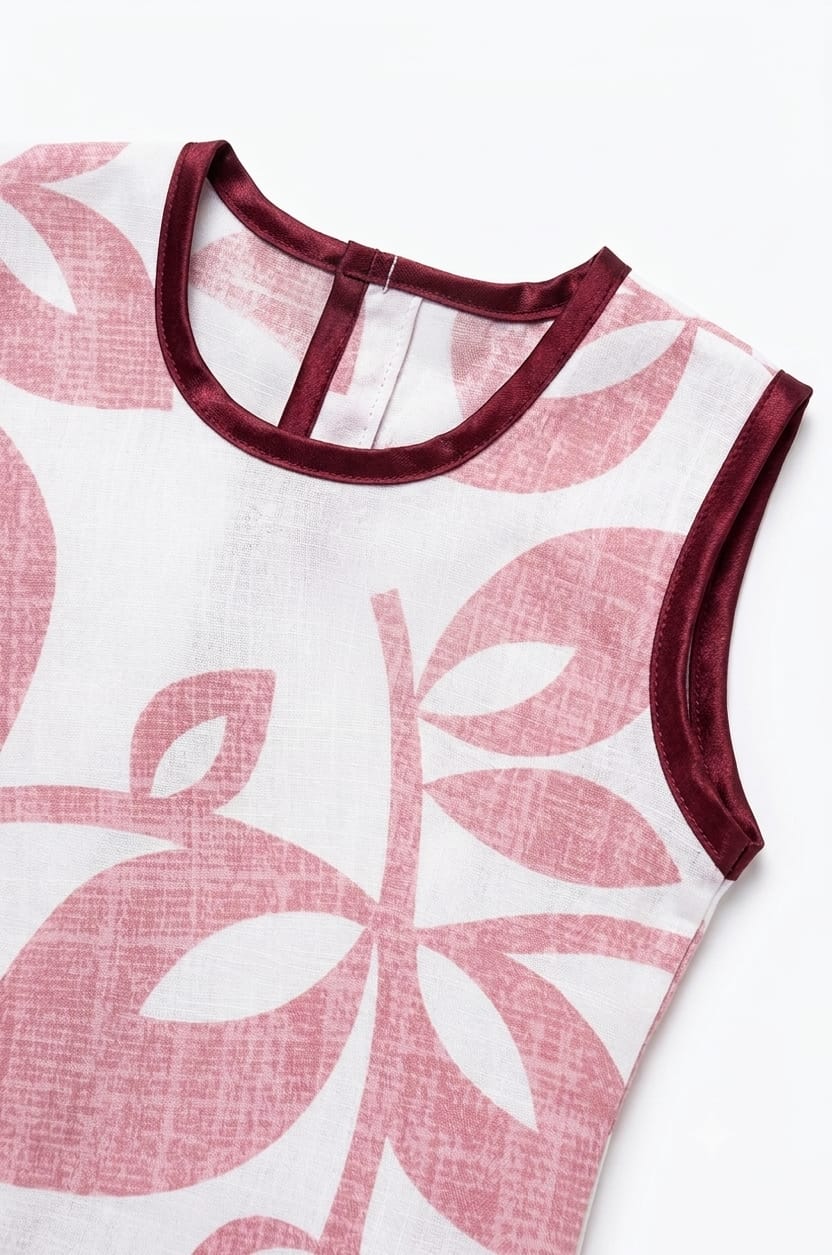 Baby Girl Dusty Pink Botanical Frock - Mashoom Janan