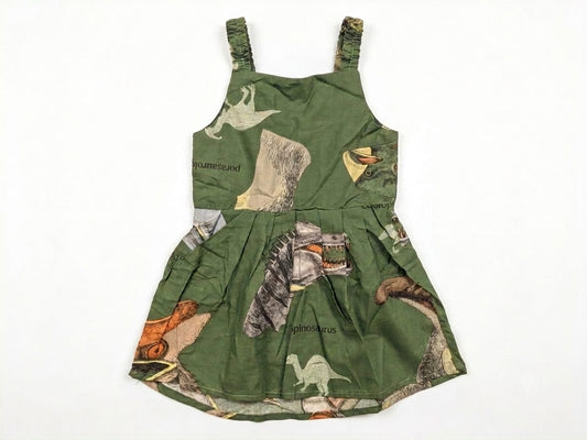 Baby Girl Green Dinosaur Print Cotton Frock - Mashoom Janan