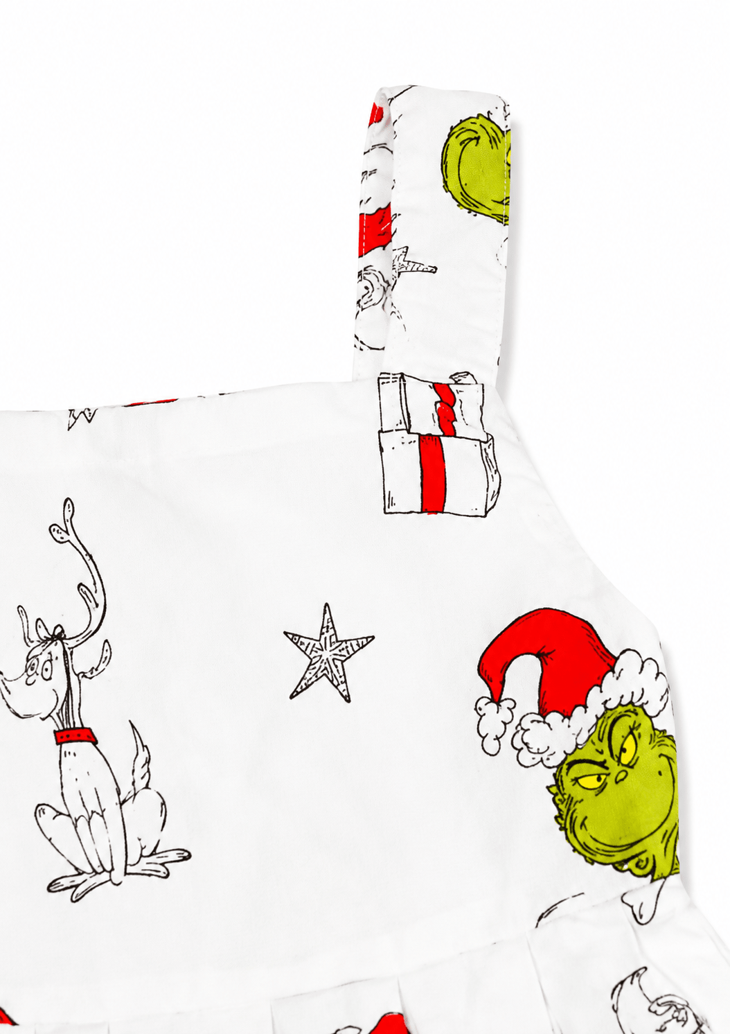 Baby Girl Grinchy Cute Frock - styled on baby model - Mashoom Janan