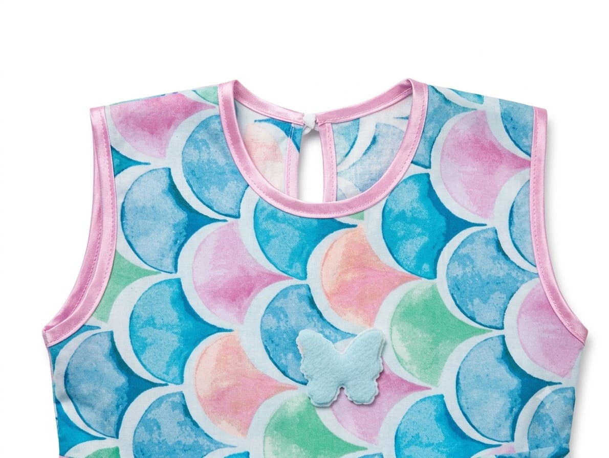 Baby Girl Mermaid Scale Print Party Frock - Mashoom Janan