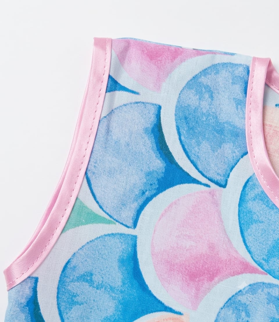 Baby Girl Mermaid Scale Print Party Frock - Mashoom Janan