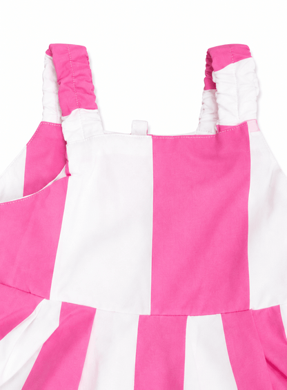 Baby Girl Pink Sugar Stripe Summer Frock - Mashoom Janan
