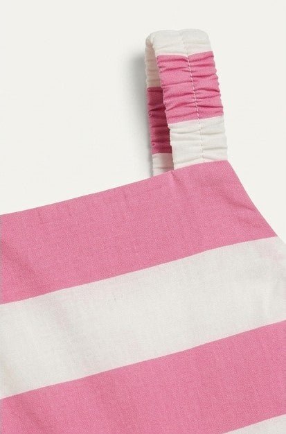 Baby Girl Pink Sugar Stripe Summer Frock - Mashoom Janan