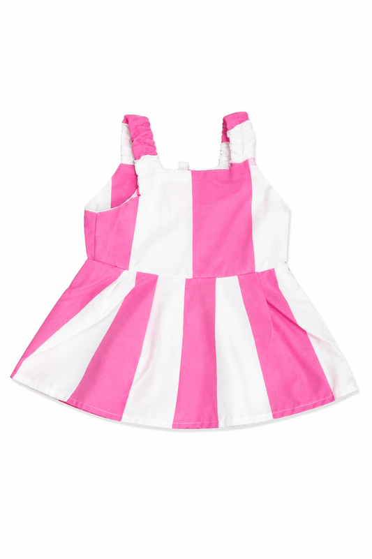 Baby Girl Pink Sugar Stripe Summer Frock - Mashoom Janan