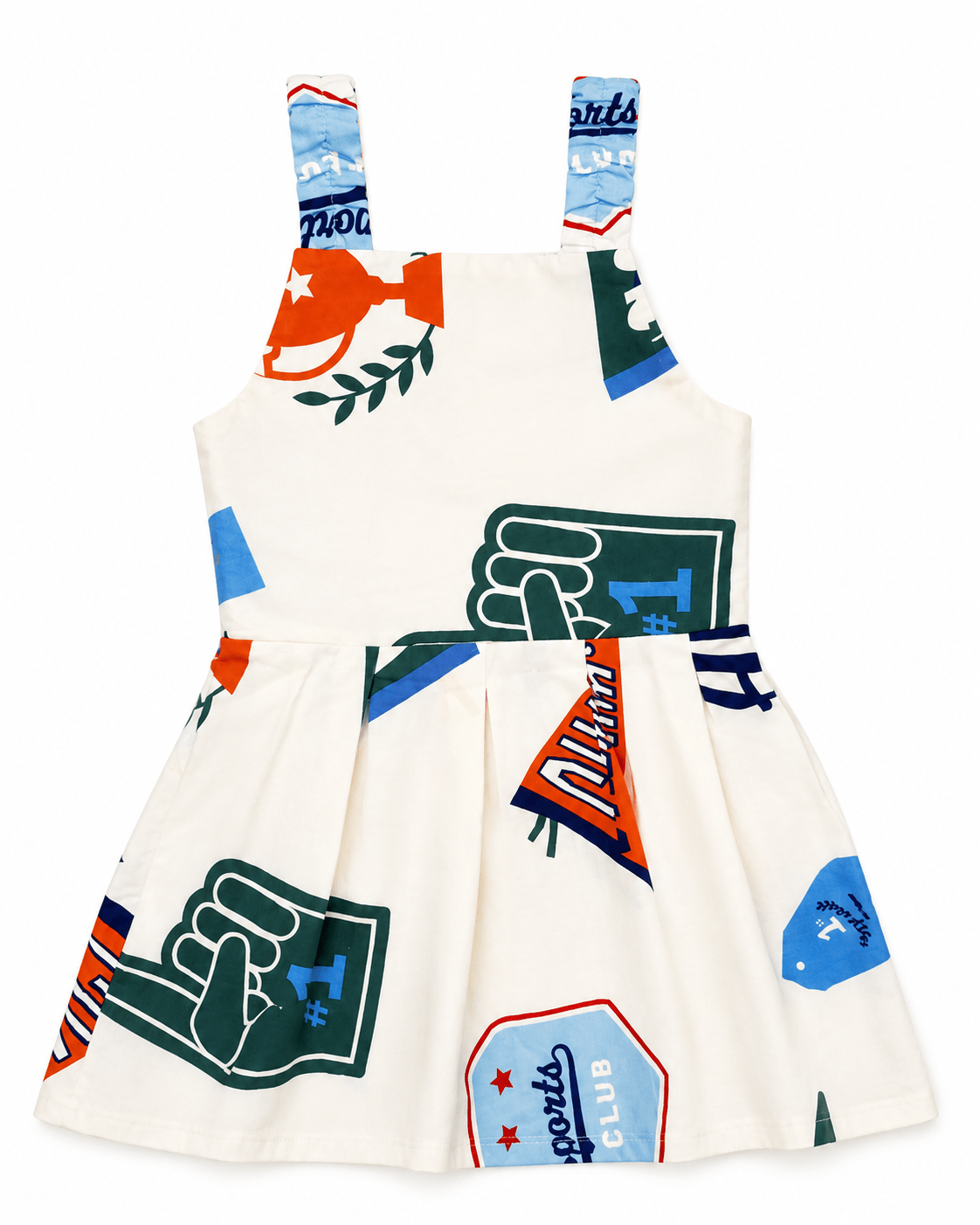 Baby Girl Sports-Print Summer Cotton Frock - close-up of fabric and print - Mashoom Janan