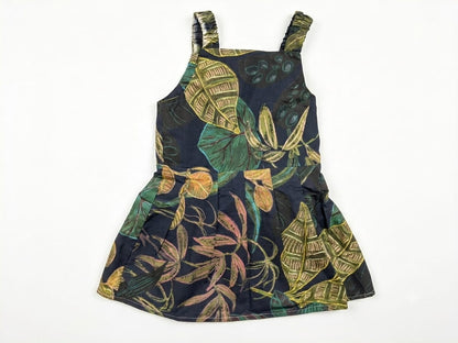 Baby Girl Tropical Leaf Print Cotton Frock - Mashoom Janan