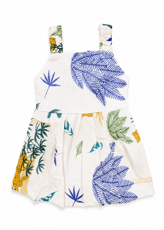 Baby Girl Tropical Print Cotton Summer Frock - Mashoom Janan