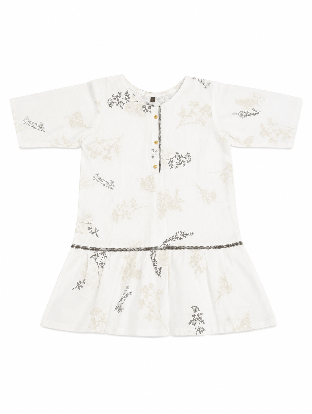 Girl's Floral Print Gharara Set - Mashoom Janan