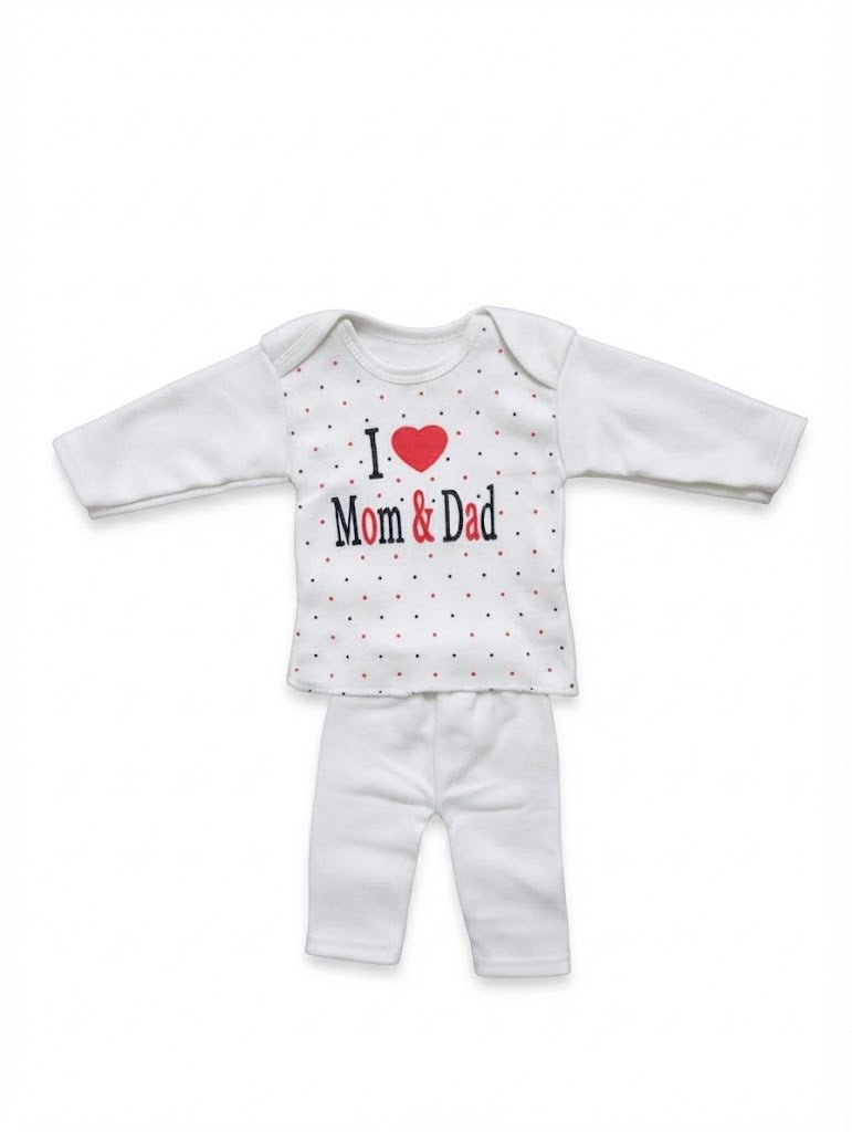 Newborn Baby 8-Piece Layette Gift Set - "I Love Mom & Dad" - Mashoom Janan