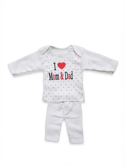 Newborn Baby 8-Piece Layette Gift Set - "I Love Mom & Dad" - Mashoom Janan