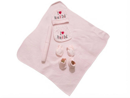 Newborn Baby 8-Piece Layette Gift Set - "I Love Mom & Dad" - Mashoom Janan