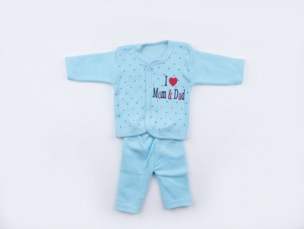 Newborn Cozy Clothing & Hooded Wrapper 5-Piece Gift Set (I Love Mom & Dad) - Mashoom Janan