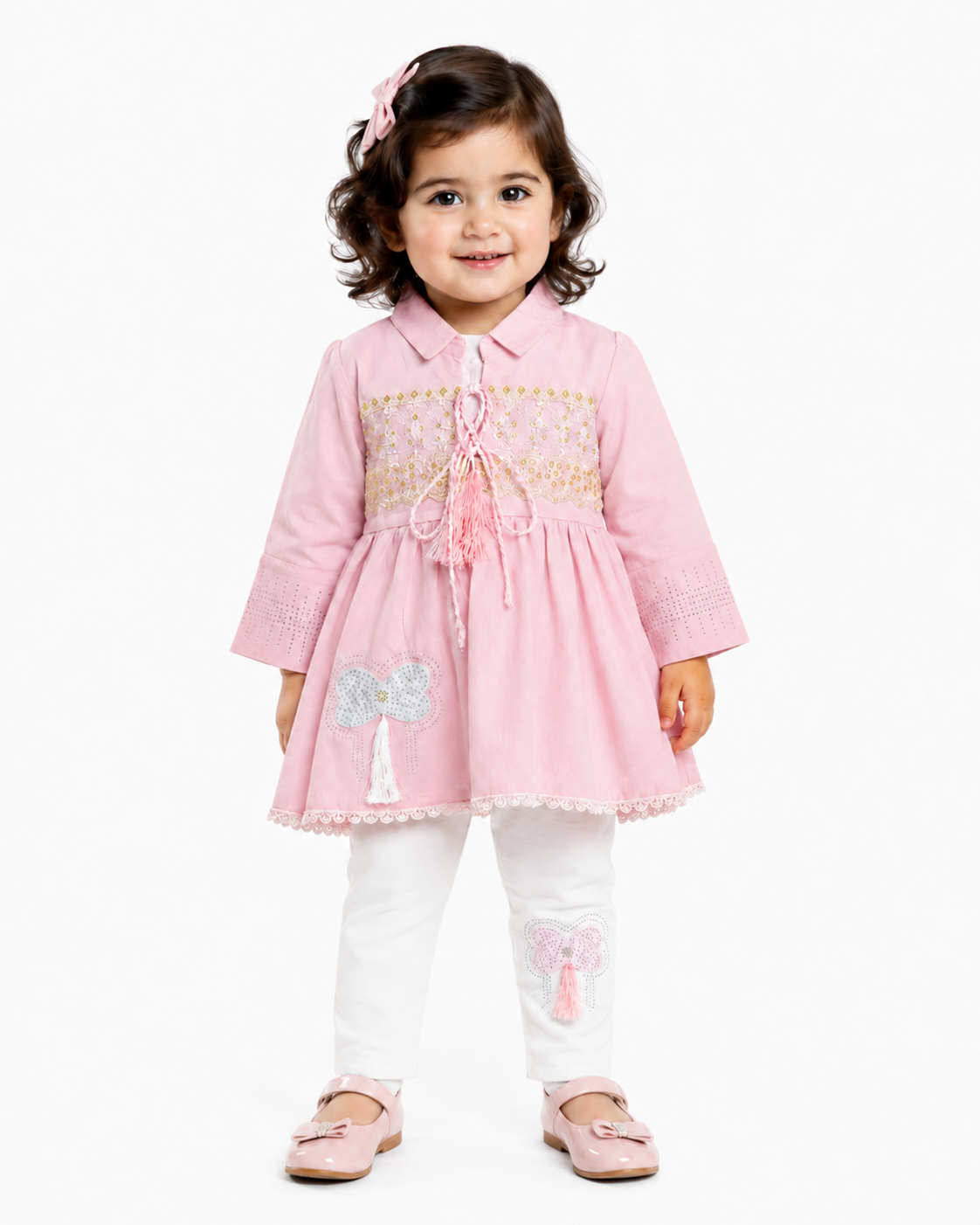 Baby Girl Festive Ethnic Co-ord – Pastel Embroidered