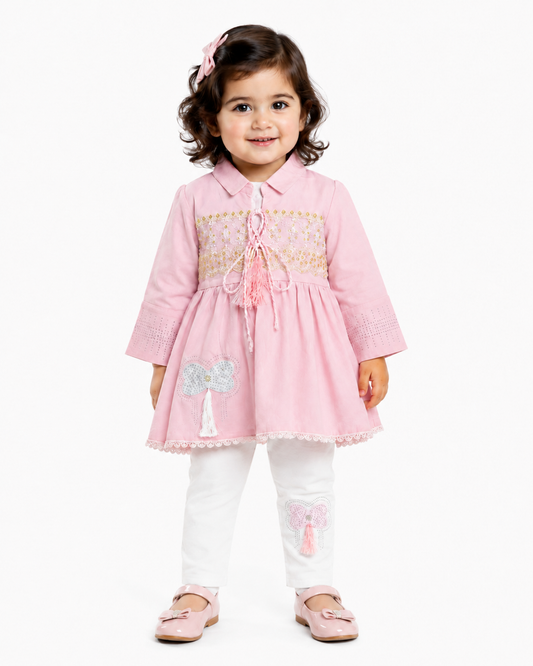Baby Girl Festive Ethnic Co-ord – Pastel Embroidered