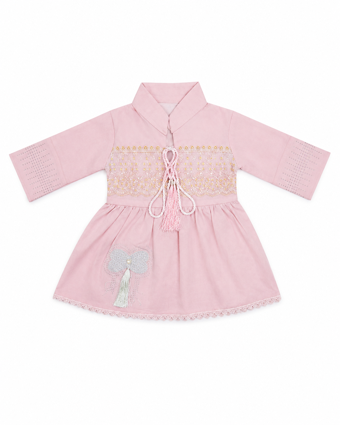 Baby Girl Festive Ethnic Co-ord – Pastel Embroidered