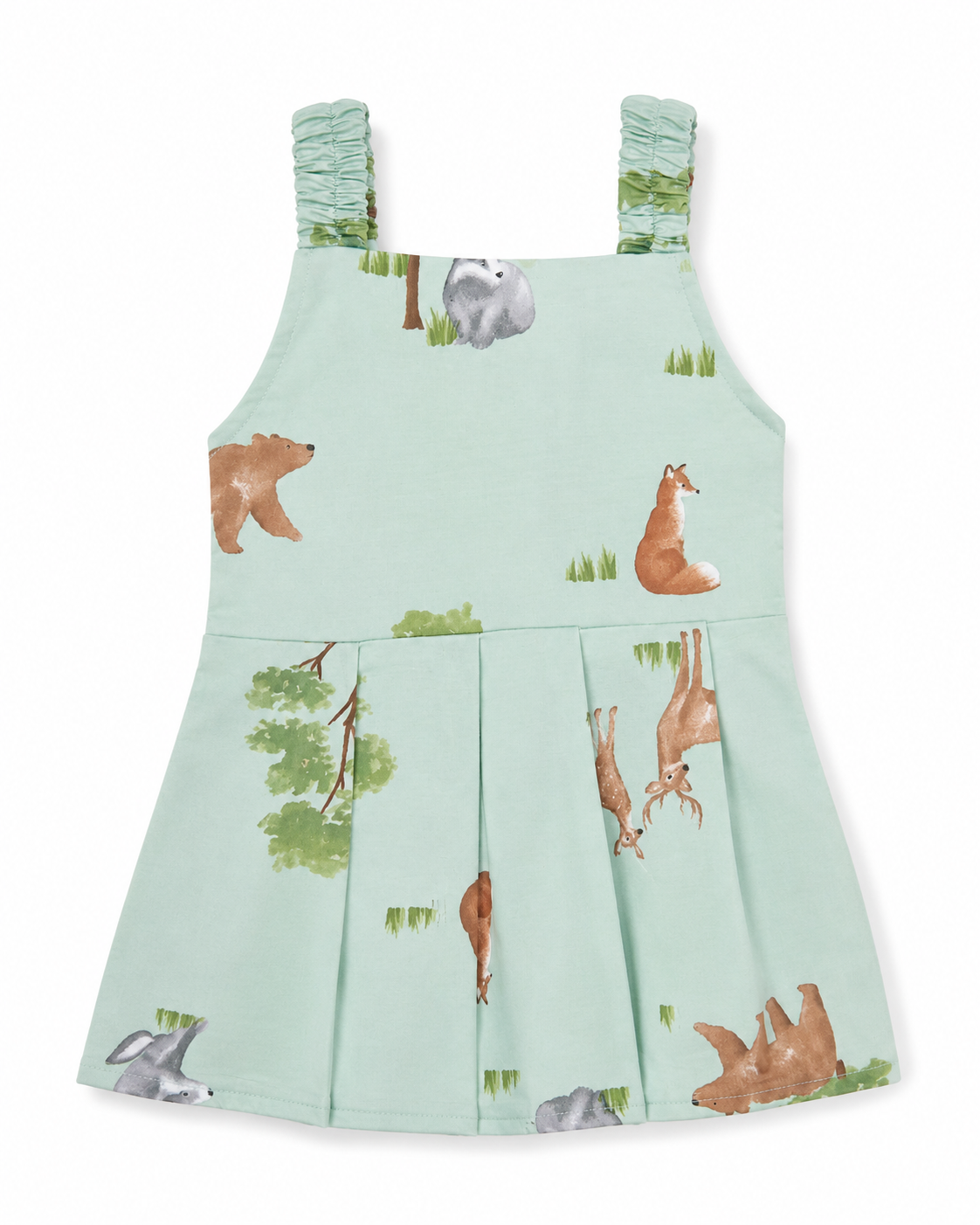 Baby Girls Mint Green Wildlife Print Sando Frock