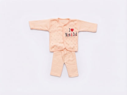 Newborn Cozy Clothing & Hooded Wrapper 5-Piece Gift Set (I Love Mom & Dad)