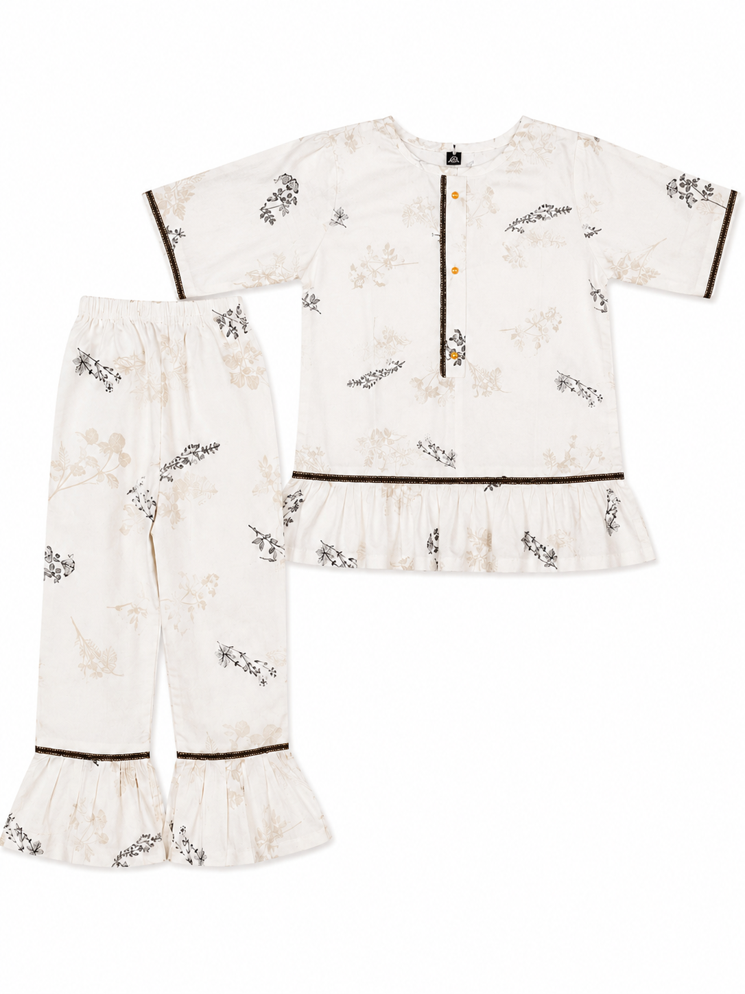 Girl's Floral Print Gharara Set