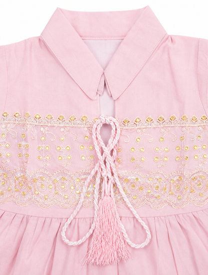 Baby Girl Festive Ethnic Co-ord – Pastel Embroidered