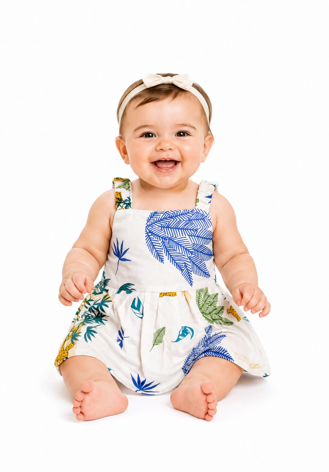 Baby Girl Tropical Print Cotton Summer Frock