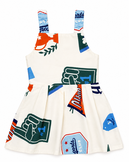 Baby Girl Sports-Print Summer Cotton Frock