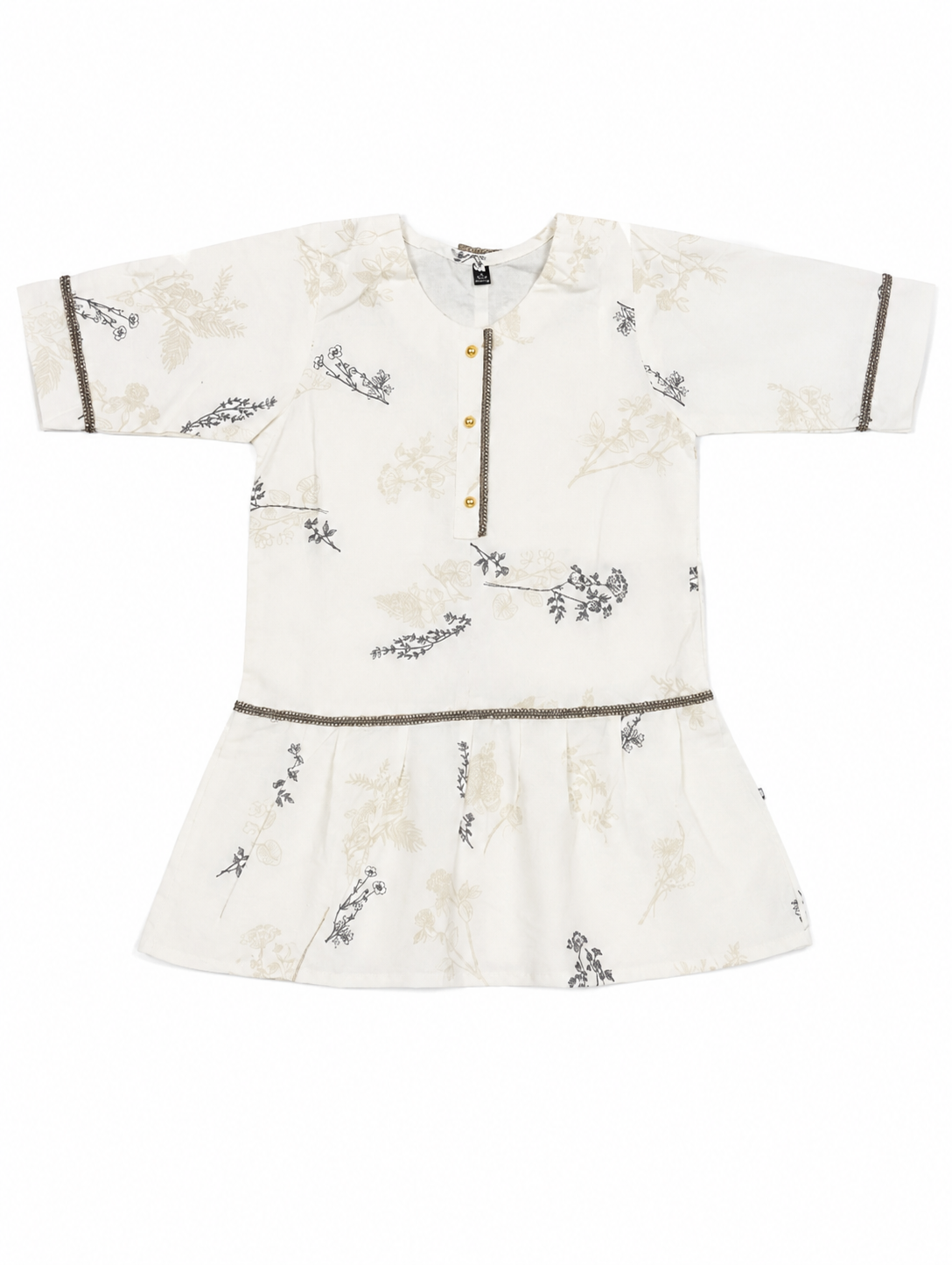 Girl's Floral Print Gharara Set
