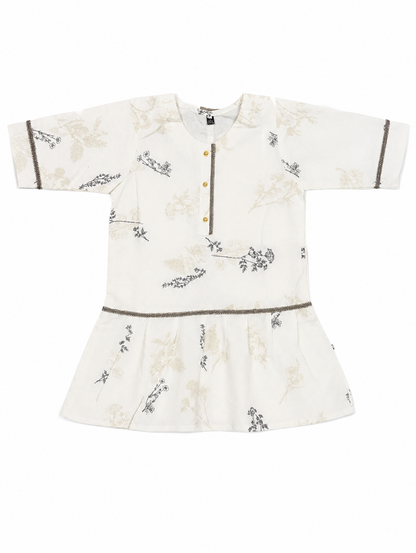 Girl's Floral Print Gharara Set