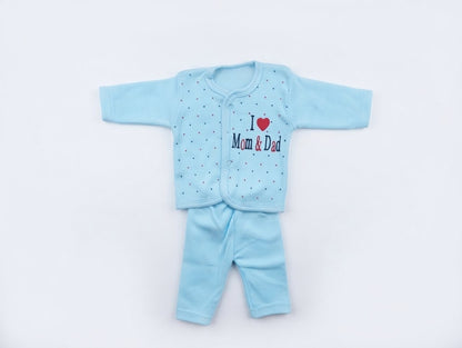 Newborn Cozy Clothing & Hooded Wrapper 5-Piece Gift Set (I Love Mom & Dad)